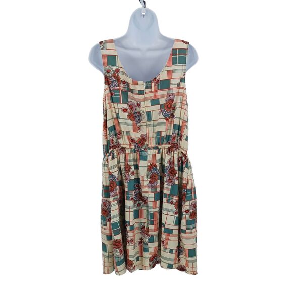 Modcloth Optimistic Effect Sleeveless Dress Floral Print Plus Size Geometric 2X - Picture 5 of 9